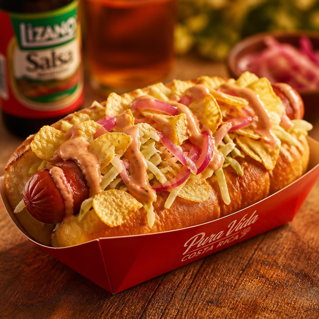 Costa Rican Hotdog — authentic Costa Rican street food from Pura Vida Food Truck in Pensacola