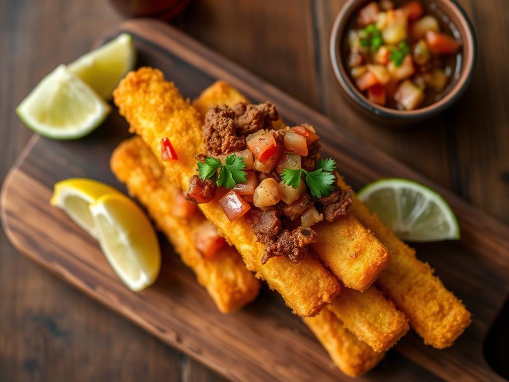 Yuca Frita con Chicharrón — authentic Costa Rican street food from Pura Vida Food Truck in Pensacola